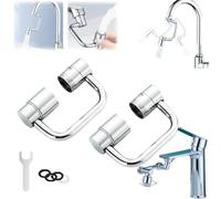 Extensor de grifo giratorio de 1080°, extensión de aireador de grifo giratorio de 1440°, grifos de temperatura, para control sin esfuerzo, todo ángulo, modo de rociador dual para baño, fregadero de