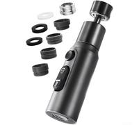 Extensor de grifo giratorio de 360 grados con 3 modos de pulverización, boquilla aireadora de fregadero de cocina de latón para rosca de 22 mm, plata (gris)