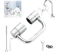 Extensor de Grifo Giratorio Flexiflow de 1080°, Aireador de Grifo Giratorio de 1440° para Lavabo de Baño y Cocina, Accesorio de Extensión de Rociador Multidireccional para Fregadero(1set)