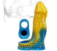 Extensor de manga para pene con anillo para el pene Anillo para el pene Anillos para testículos Monstruo Agrandamiento del pene Puños para el pene Extensión del pene Retraso de la eyaculación