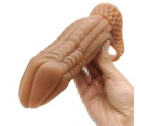 Extensor de manga para pene con anillo para el pene Anillo para el pene Anillos para testículos Monstruo Agrandamiento del pene Puños para el pene Extensión del pene Retraso de la eyaculación