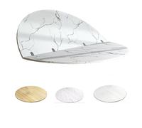 Extensor de mesa plegable de madera redonda de 20 a 43 pulgadas, mármol blanco, 90 cm, repuesto temporal de mesa de comedor solo para mesa expandible de cocina