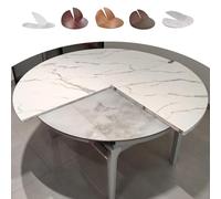 Extensor de mesa plegable redondo grande de 47/59/63/71/79 pulgadas, extensión de mesa de comedor de madera de mármol, portátil, fácil de almacenar, ideal para eventos y reuniones familiares