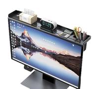 Extensor de monitor de gabinete superior con caja de almacenamiento y estante para documentos, blanco
