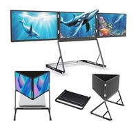 Extensor de monitor de tres pantallas de 15,6", monitor portátil FHD plegable y ligero de 1080p, 100% sRGB for una precisión de color excepcional, HDMI/USB-C Plug and Play for Windows, Mac y Android.