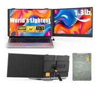 Extensor de pantalla dual para laptop de 14 pulgadas con 1.4 libras - Monitor portátil ultrafino para laptop Plug & Play, monitor extendido FHD 1080P para portátiles de 13 a 17 pulgadas, pantalla de