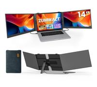 Extensor de pantalla para ordenador portátil, ultra delgado 14" 1080p FHD triple monitor portátil para portátil de 13 a 17,3 pulgadas, 1 kg, extensión de monitor doble de viaje, plug-play in