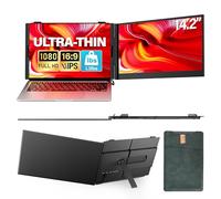 Extensor de pantalla ultradelgado para laptop, portátil, 14.2 pulgadas, 1080P FHD, pantalla dual ligera, monitor portátil para laptop, apto para portátiles de 13 a 17 pulgadas, compatible con Win/Mac