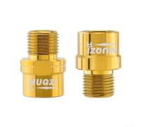 Extensor de pedal de bicicleta de 16 mm de acero cromado con brazo de manivela para pies anchos, par de acabado negro (dorado)