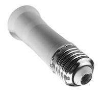 Extensor de Portalámparas E27 de Plástico y Metal Telescópico Ajustable | Instalación Simple, Diseño Extensible para Luz Exterior, Casquillo Blanco, Adaptador de Bombilla