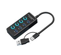 Extensor de puerto USB de 3.7 x 0.8 x 1.65 pulgadas, adaptador portátil de expansión de alta velocidad, ABS USB, adaptador de plomo, cable expansor de puerto portátil, concentrador de expansión