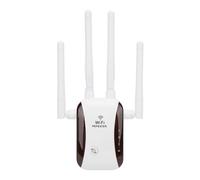 Extensor de rango wifi de 300 Mbps con 4 antenas, amplificador de señal inalámbrica para casa, oficina, hotel, 100-240 V (blanco)