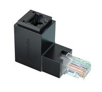 Extensor de Red de Adaptador Ethernet Macho una Hembra RJ45 Curva Derecha de 90 Grados para CAT5E CAT6 CAT8 Conector de Cable Ethernet