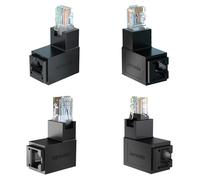 Extensor de Red de Adaptador Ethernet Macho una Hembra RJ45 Doblado de 90 Grados para CAT5E CAT6 CAT8 Conector de Cable Ethernet