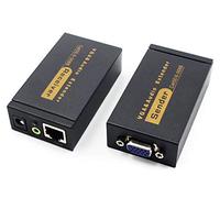 Extensor de Red VGA, Extensor VGA de 100 Metros vga a rj45. Transmisión de Audio y Video. Cable único de Red a potenciador de transmisión VGA (transmisor + Receptor)