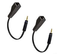 Extensor de señal de audio de larga distancia para RJ45 a 3.5 mm y para conexiones RCA, transmisión de 500 m, aislamiento de 800 V, bajo ruido para sonido en vivo e instalación (3.5-3.5)
