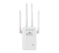Extensor De Señal WiFi, Amplificador De Señal WiFi Inalámbrico 2.4G, Repetidor De Internet WiFi De 300 Mbps, 4 Antenas De Largo Alcance Con Puerto Ethernet For El Hogar. Cobertura Extensa(White)