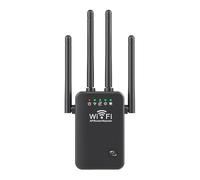 Extensor De Señal WiFi, Amplificador De Señal WiFi Inalámbrico 2.4G, Repetidor De Internet WiFi De 300 Mbps, 4 Antenas De Largo Alcance Con Puerto Ethernet For El Hogar. Cobertura Extensa(Black)