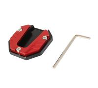 Extensor de soporte para bicicleta motocicleta, placa extensión caballete lateral, antideslizante, ampliada para base Expansor de soporte para moto(Rojo)
