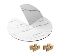 Extensor De Tablero Redondo Plegable, 1m 1.1m 1.2m 1.3m 1.4m 1.5m 1.6m 1.7m 1.8m Diametro, Sin Patas, Solo Tableros, Tableros De Sustitucion Temporal, Facil De Guardar - Textura Marmol(1.6m)