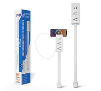 Extensor de toma, 2 enchufes de CA, regletas de alimentación, puertos USB C y A, extensión de enchufe eléctrico giratoria de 180°, protector de emergencia, regleta de alimentación, enchufe