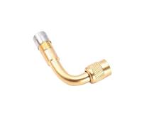 Extensor de válvula 1 vástago de válvula neumático latón doblado en ángulo 45/90/135 grados con adaptador extensión for accesorios coche, camión, motocicleta y ciclismo(90 degrees-Yellow)