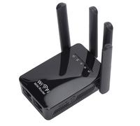 Extensor de Wifi de 300 Mbps, repetidor de señal inalámbrica de 2,4 GHz y 2,48 GHz, amplificador de internet, voltaje 100-240 V, enchufe UE (negro)