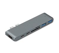 Extensor divisor de concentrador USB 3.1 portátil tipo C, concentrador de datos de aleación de aluminio, divisor de estación de acoplamiento y lector de tarjetas