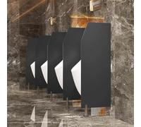 Extensor divisor de orinal montado en la pared, paquete de 4 paneles de privacidad negros para baños comerciales, ideal para obras de construcción e instalaciones públicas Schoo Hote