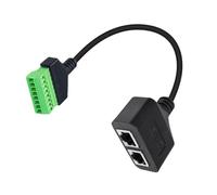 Extensor Ethernet de 2 puertos RJ45 Cat6 8P8C a adaptador de tornillo de 8 pines para conexión de red segura