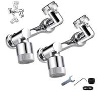 Extensor giratorio Flexiflow de 1080°, Krivo V2, grifo giratorio universal, grifo de extensión multifuncional de 1080°, grifo giratorio para cocina y baño (2 unidades)