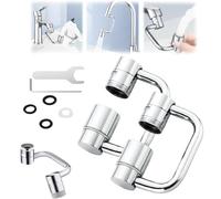 Extensor Giratorio Para Grifo De 1080°, Extensión Giratoria Para Aireador De Grifo De 1440° Con 2 Modos, Extensor Para Grifo De Lavabo De Baño, Modo De Doble Rociador (2pcs)