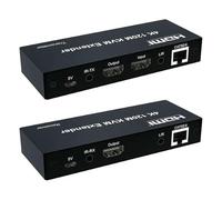 Extensor HDMI 120 metros 4k sobre cable Ethernet Cat 5e/6/7/8 Transmisor Kit Receptor Soporte Ratón Teclado Transmisor Balun Receptor, Negro , Spina europea, Rectangular