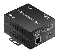 Extensor HDMI a través de Ethernet 4K TCP/IP de 150 m, 4K @30HZ/2K @60hz/1080P @60HZ, etc. Codificación/decodificación H.265, configuración de 1 a muchos, dirección IP fija, con la opción de cambiar