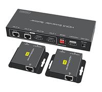 Extensor HDMI Ethernet 196FT sobre un Solo transmisor Cat5e/6/7 Receptor remitente repetidor Digital Balun Soporte 1080p 3D HDMI 1.4a HDCP Compatible con Fire Stick Roku Blue-Ray