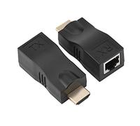Extensor HDMI, HDMI a RJ45 Repetidor convertidor Extensor de Cable de Red, 30M HDMI a RJ45 Adaptador convertidor Extensor de Cable de Red Repetidor sobre Cat 5e/6 1080p hasta 30m Extensor.