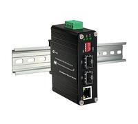 Extensor industrial 10G SFP+ a SFP+ OEO montaje en riel DIN 10G OEO 3R repetidor transparente soporta 10G SFP+ o 1G SFP Ethernet convertidor de medios 12-48V CC