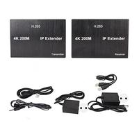 Extensor KVM de Interfaz Multimedia HD, sobre CAT6 CAT7 Protección ESD Fácil Instalación Reducción de Ruido de 100-240 V 4K a 60 Hz Extensor KVM para Teclado (Enchufe de la UE)