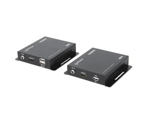 Extensor KVM HDMI Manhattan 1080p sobre IP 120 m Cat6 USB-A Negro
