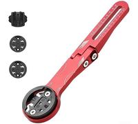 Extensor Manillar MTB para Garmin Edge Ligero | ajustable con escala, ángulo para preciso, aluminio ligero, compatible para garmin, instalación fácil(Red)