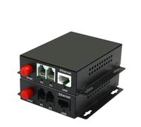 Extensor multiplexor de Fibra óptica, teléfono de Voz PCM de 2 Canales, 1 par, con Ethernet de 100M, Compatible con identificador de Llamadas y función de Fax