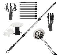 Extensor Para Cambiar Bombillas - Recogebombillas de 4 m de Alcance - Extractor Con Ventosa Y Cesta Para Cambiar Bombillas En Focos Exteriores Lámparas De Hogar Escuela Arañas