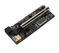 Extensor PCIe Express, PCI Express 1X a 16X Extension Cable Risers Graphics Mining Card, USB3.0 Dual 6Pin Temp Sensor Compatible con Placa Base 1X, 4X y 8X, 16X PCIe Slot