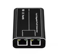 Extensor PoE Gigabit de 1 entrada y 2 salidas, repetidor PoE de 2 puertos 100/1000 mbps, IEEE 802.3af/at Power Over Ethernet PoE Splitter