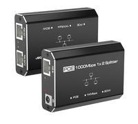 Extensor PoE Gigabit de 2 puertos, divisor Ethernet POE 1 a 2, divisor Gigabit Ethernet, 10/100/1000Mbps de alta velocidad para cable Cat 5e/6/7/8, Plug & Play, adaptador de alimentación a través de