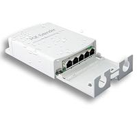 Extensor PoE, repetidor PoE+ de 1 en 4 salidas, 10/100 Mbps, se extiende 250 m, 60 W cumple con IEEE802.3af/at para interruptor PoE / inyector y cámara POE de seguridad sobre cable Cat5/6