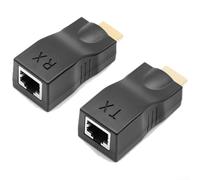 Extensor sobre Cat5e 4K compatible con adaptador de extensión de largo alcance, transferencia de datos fiable para oficina (negro)