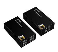Extensor USB de 50 m sobre Cat6, extensor USB de 4 puertos, extensión USB a través de Ethernet, sin necesidad de controlador, Plug and Play, para Windows, MacOS, Android, Linux,