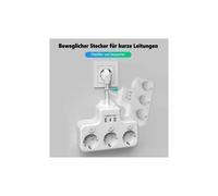 Extensor USB de uno a tres, adaptador europeo con 2 USB y 1 TYPE-C, blanco - 4 orificios