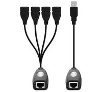 Extensor USB vía UTP RJ45 con 4x HUB USB (hasta 45 metros)